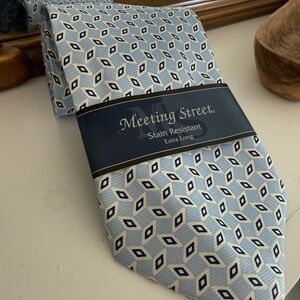 Meeting Street Blue Geometric Tie